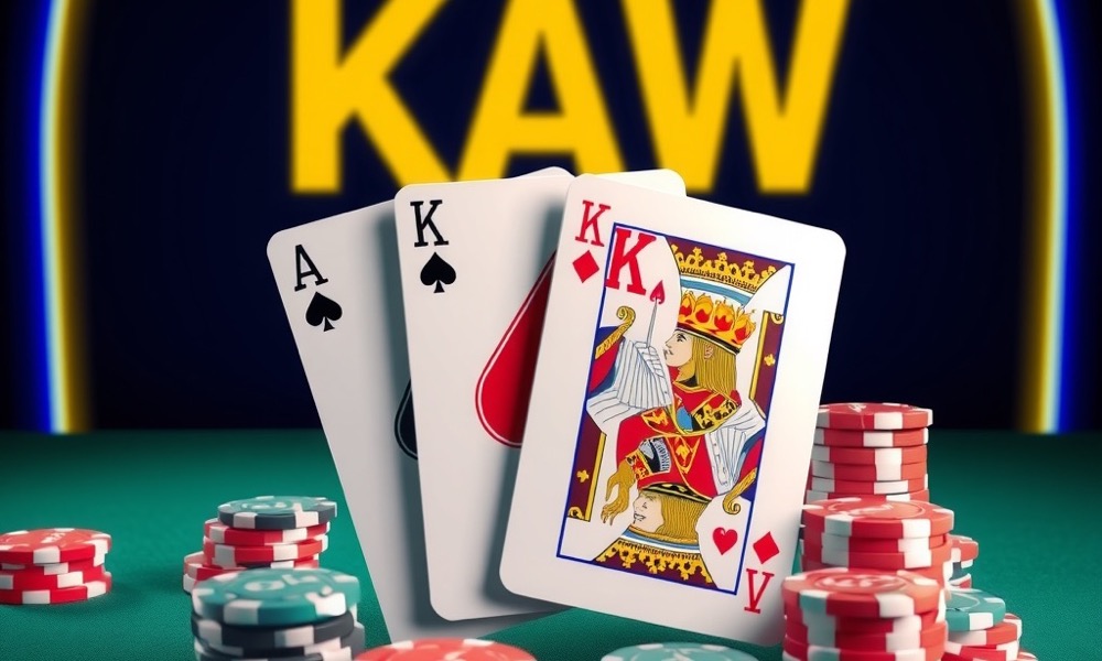 Online Casino India blackjack games page with playing cards showing an ace and a king on green baize with stacked chips