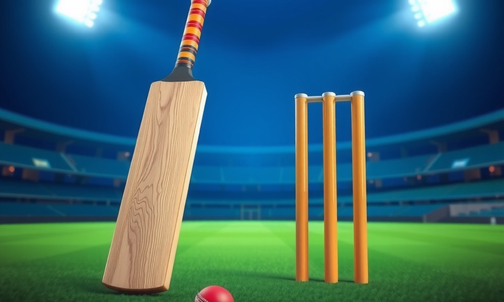 Online Casino India cricket betting page with cricket bat